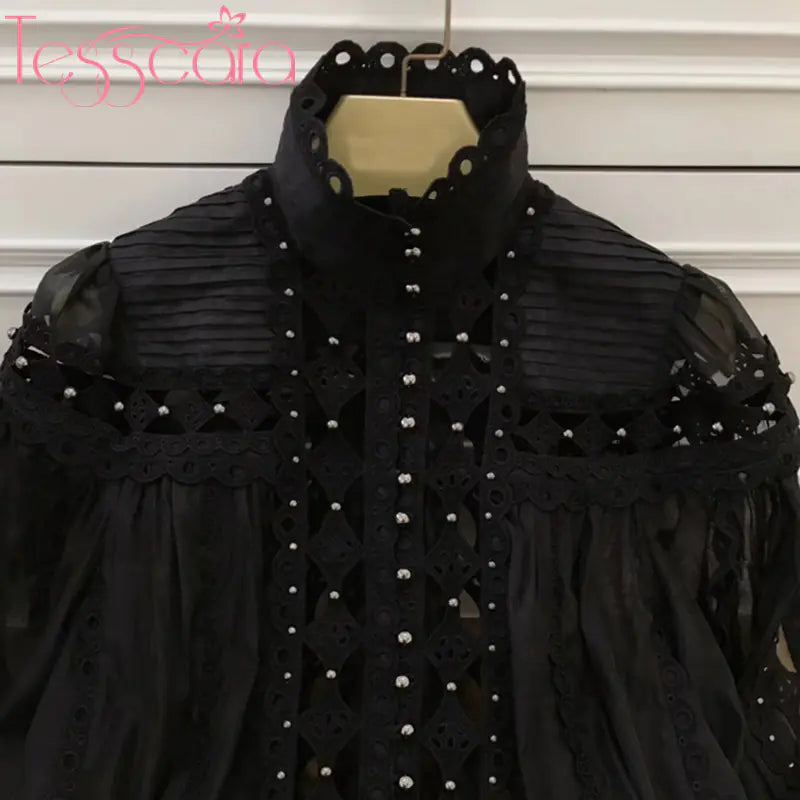 High-End Beads & Turtleneck Dress
