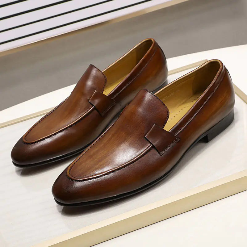 Formal Cowhide Leather Loafers
