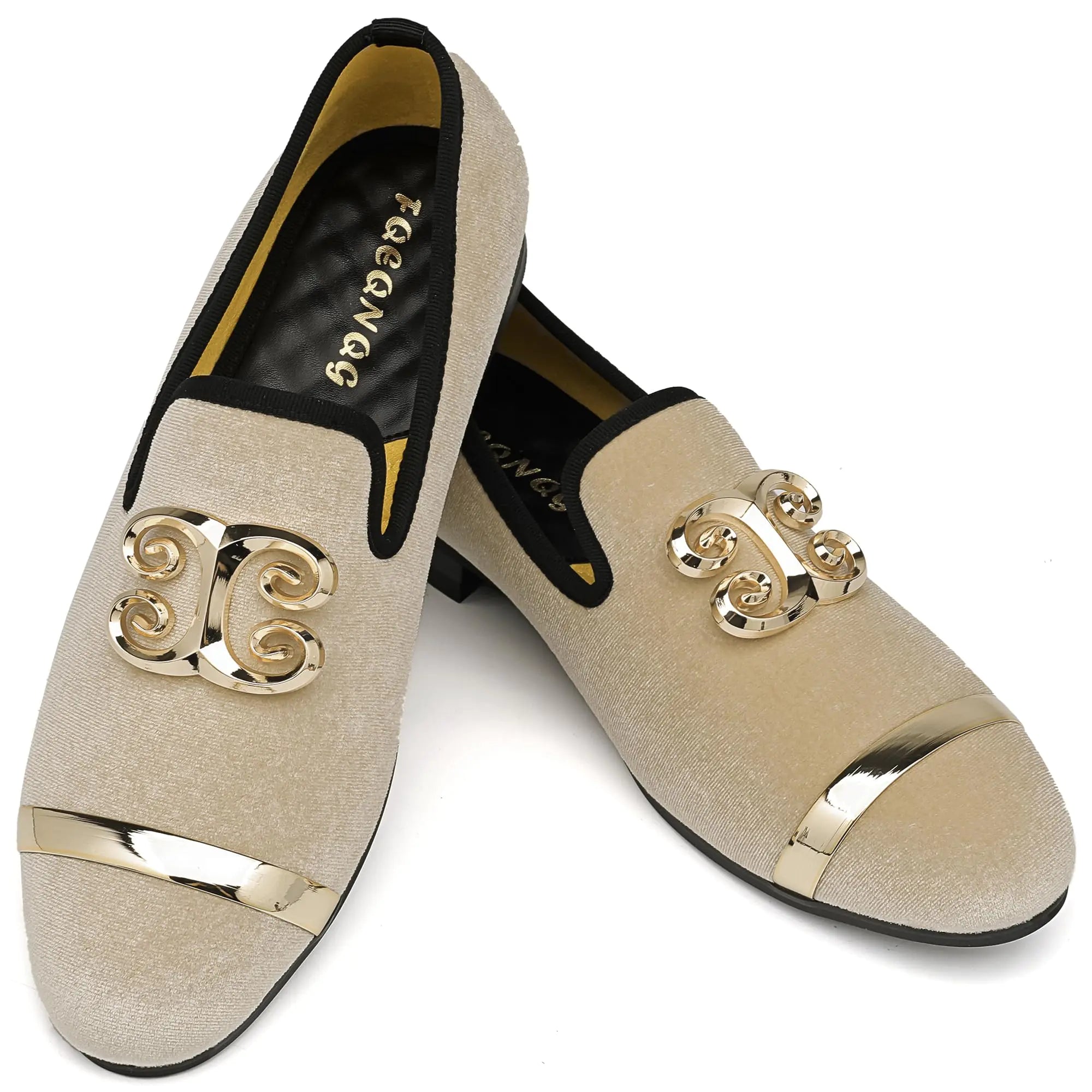 Elegant Suede Loafers with Golden Buckle