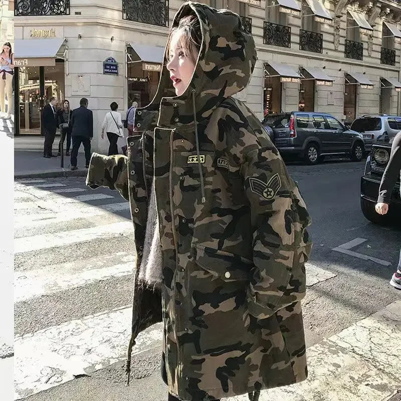 Winter Camo Cotton Parka for Camping