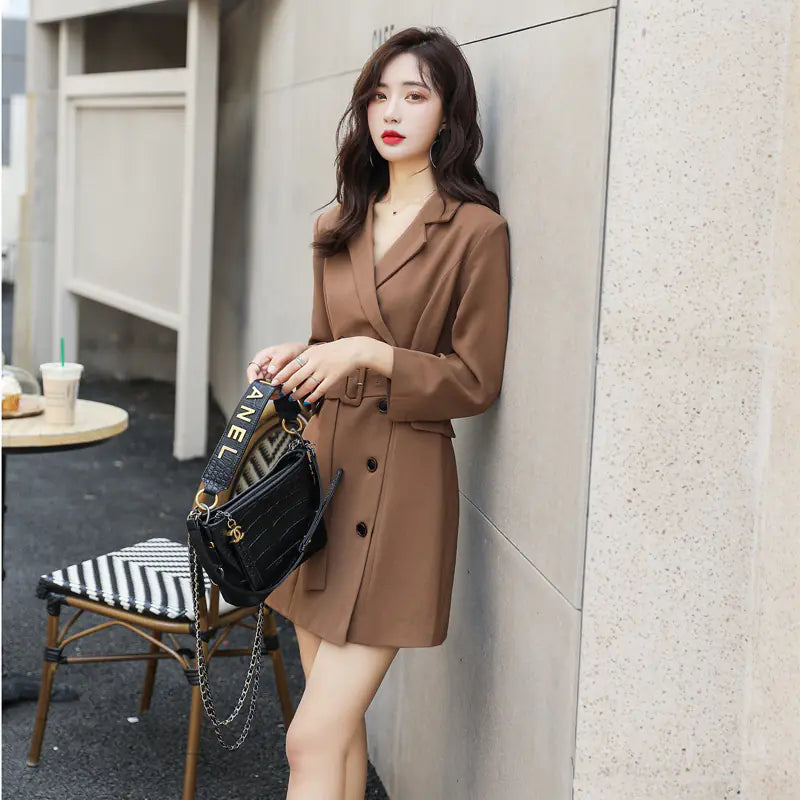 Sophisticated Long Sleeve Suit Dress