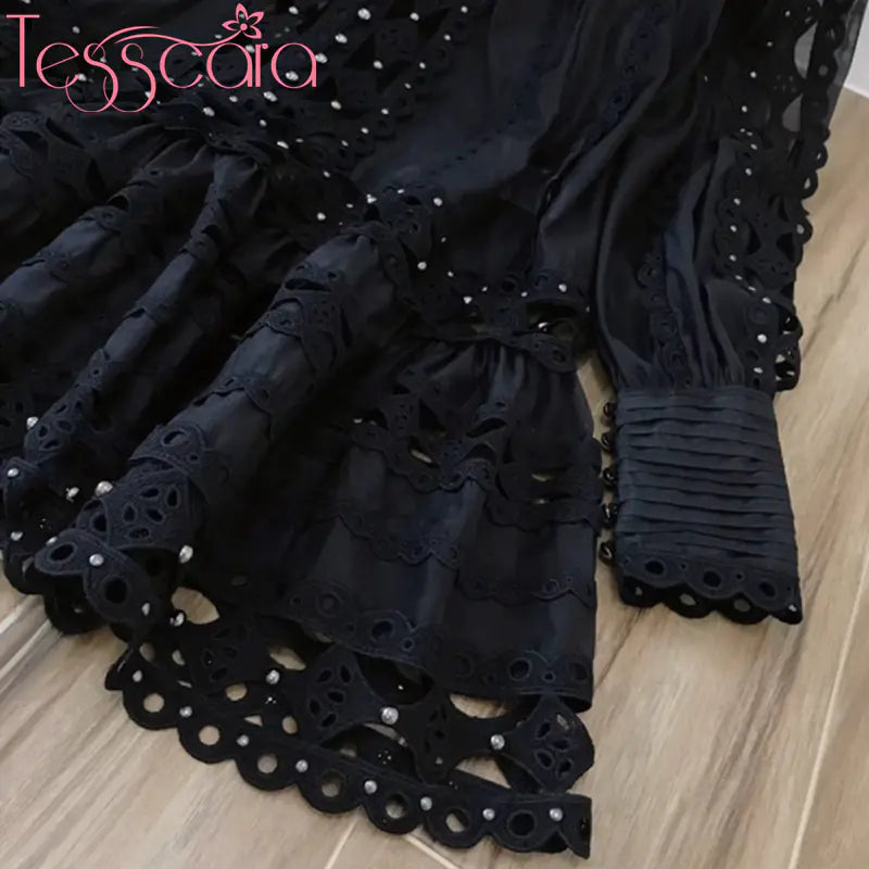 High-End Beads & Turtleneck Dress