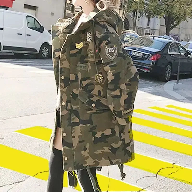 Winter Camo Cotton Parka for Camping