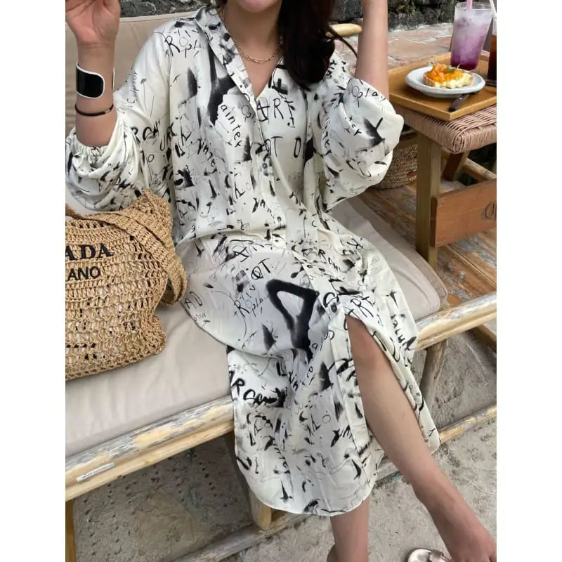 Japanese-Korean Inspired Print Dress