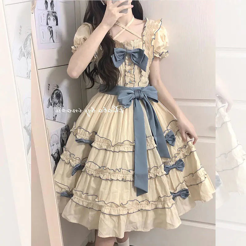 Chic Whimsical Princess Dress with Puff Sleeves