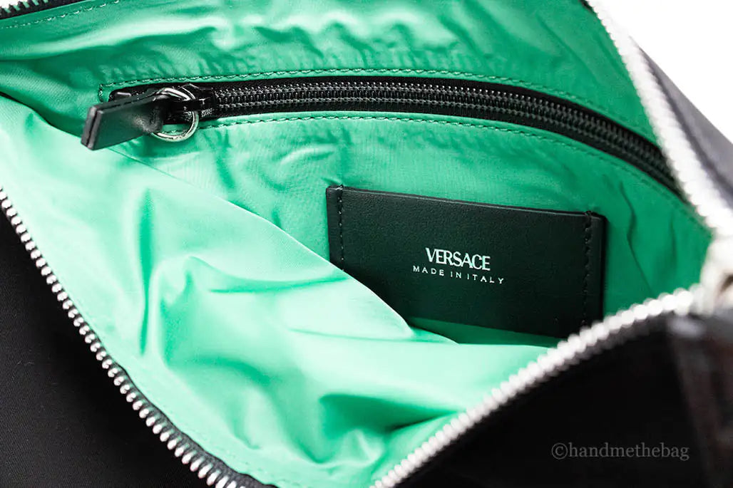 Versace Medusa Black Nylon Clutch Bag
