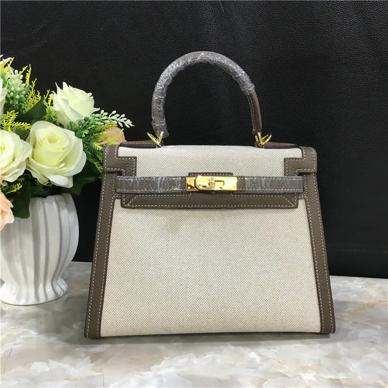 Elegant Genuine Leather Kelly Bag