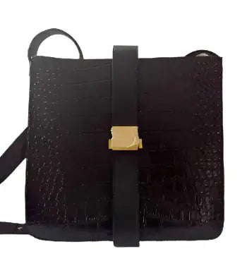 Classic Black Leather Messenger