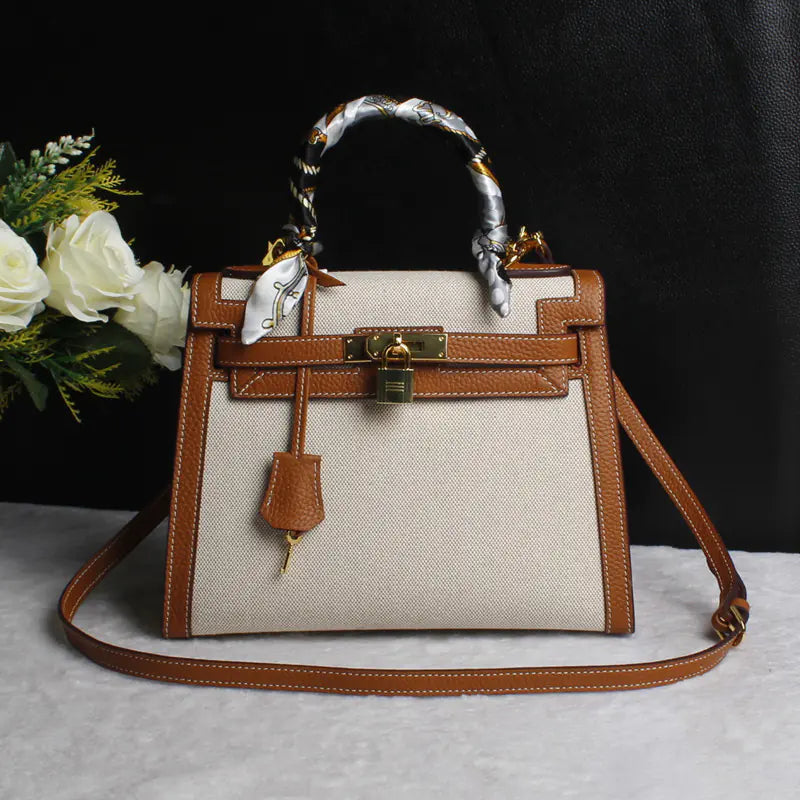 Elegant Genuine Leather Kelly Bag