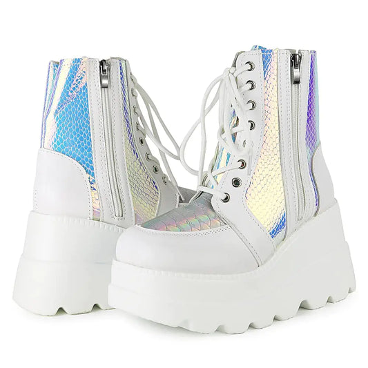 Trendy Lace-Up Ankle Platform Boots