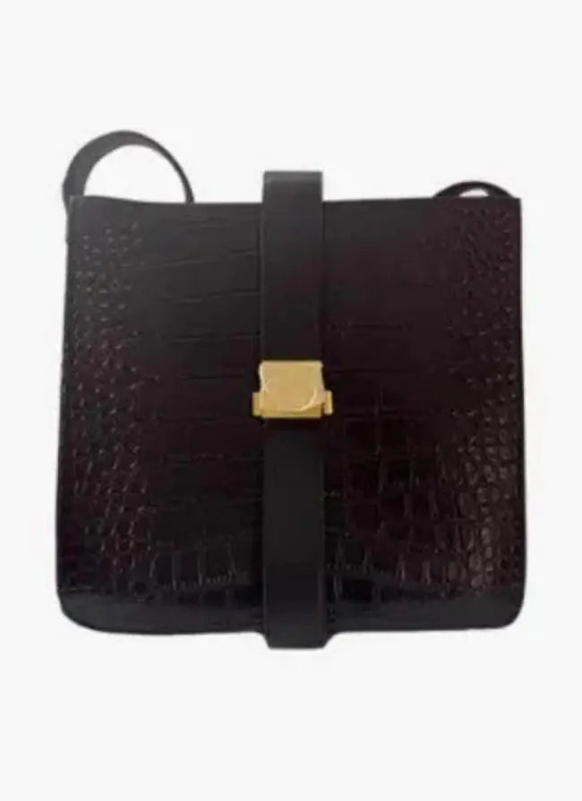 Classic Black Leather Messenger