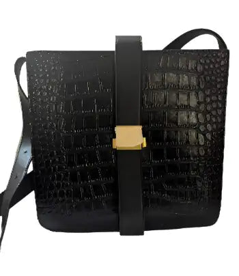 Classic Black Leather Messenger