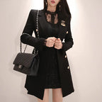 Chic Korean Double-Breasted Blazer Dress