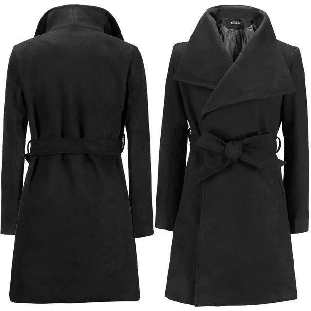 Chic Wool Blend Winter Coat for Women