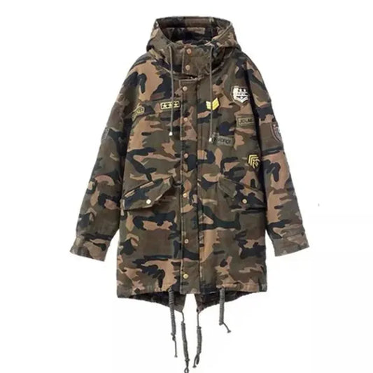 Winter Camo Cotton Parka for Camping