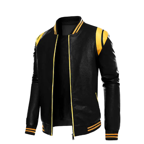 Men's Military Collar Baseball Jacket - Retro Style