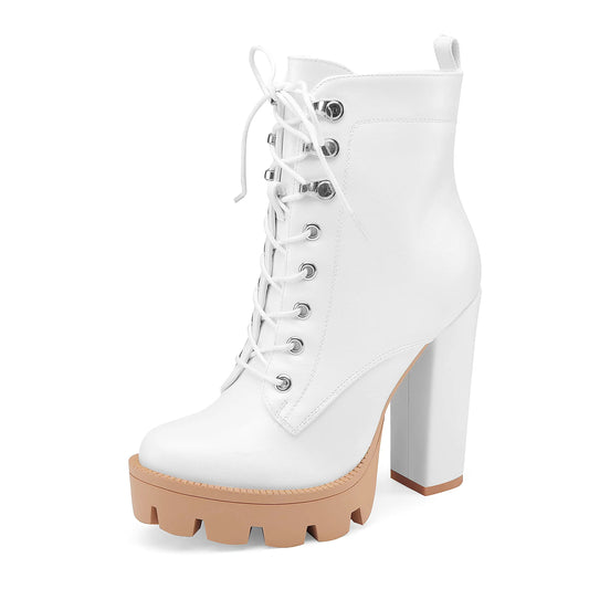 Elevate Lace-Up Womens Chunky Combat Booties
