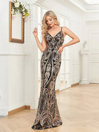 Elegant Sequin Fishtail Gala Dress