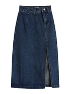 Autumn Chic Denim Wrap Skirt
