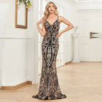 Elegant Sequin Fishtail Gala Dress
