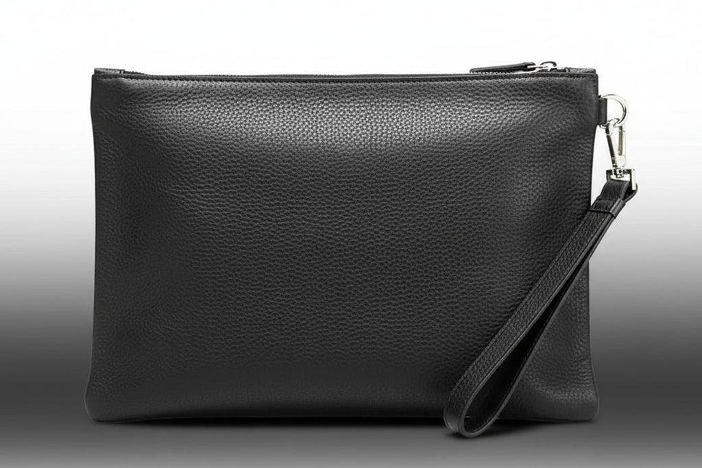 Versace Medusa Black Nylon Clutch Bag
