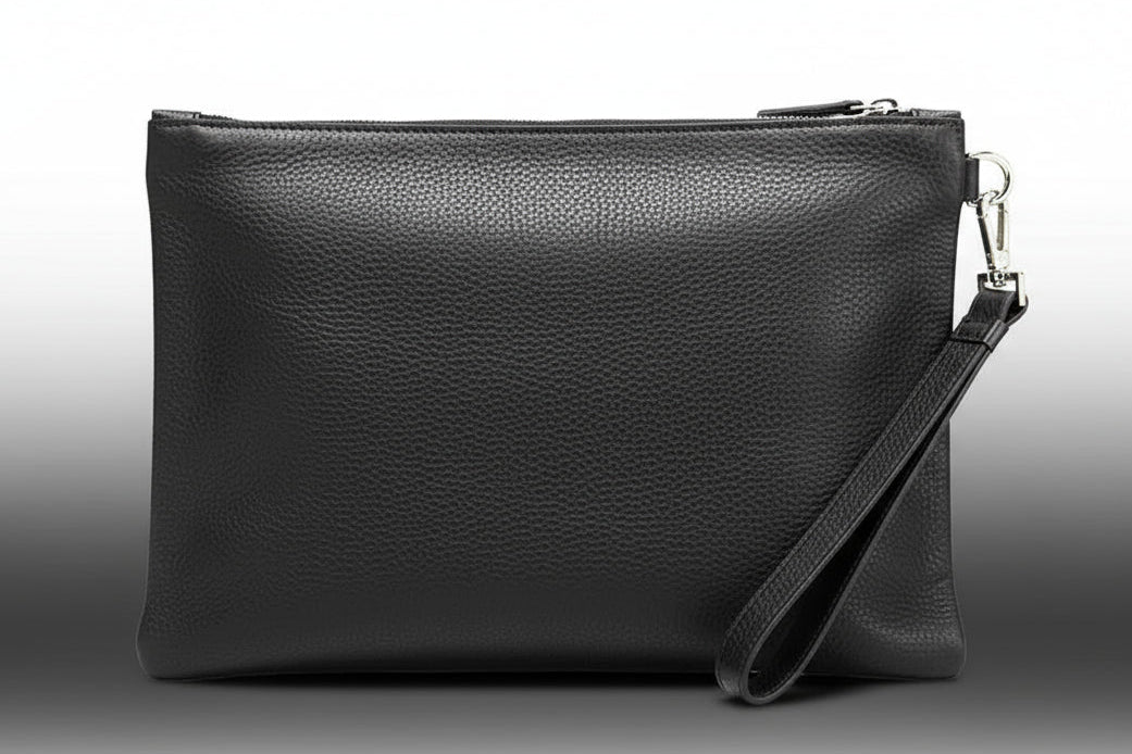 Versace Medusa Black Nylon Clutch Bag