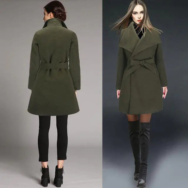 Chic Wool Blend Winter Coat for Women