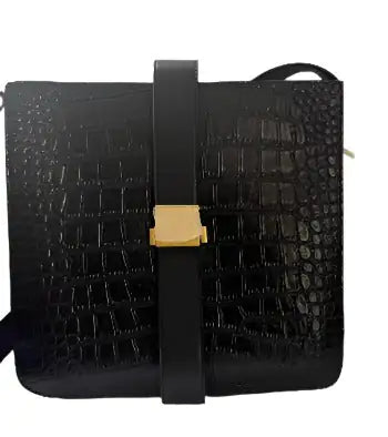 Classic Black Leather Messenger