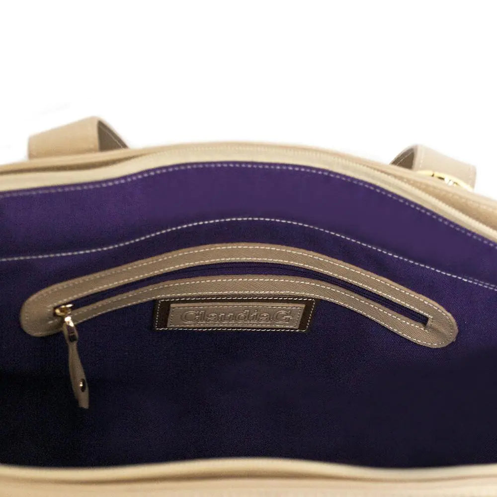 Tan Luxe Leather Executive Handbag