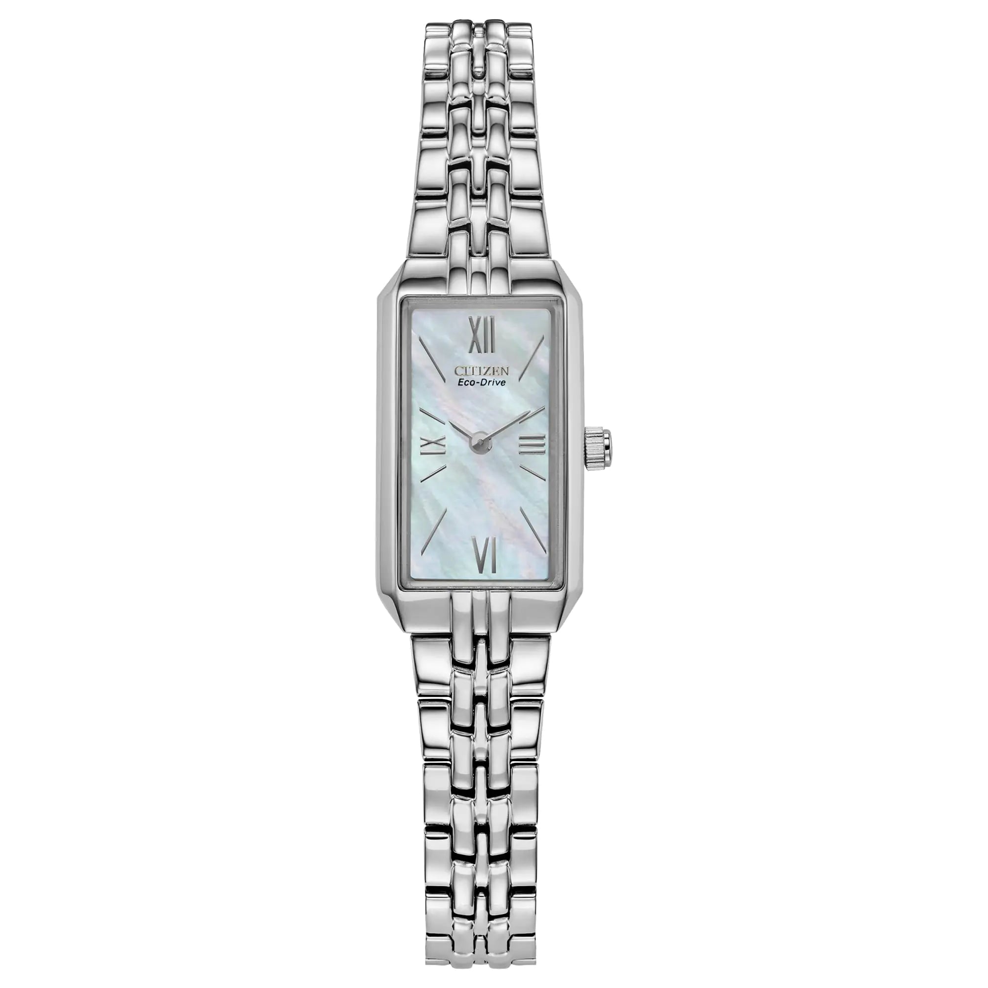 Citizen Eco-Drive Elegance: Women's Rectangular Mother-of-Pearl Dial Watch